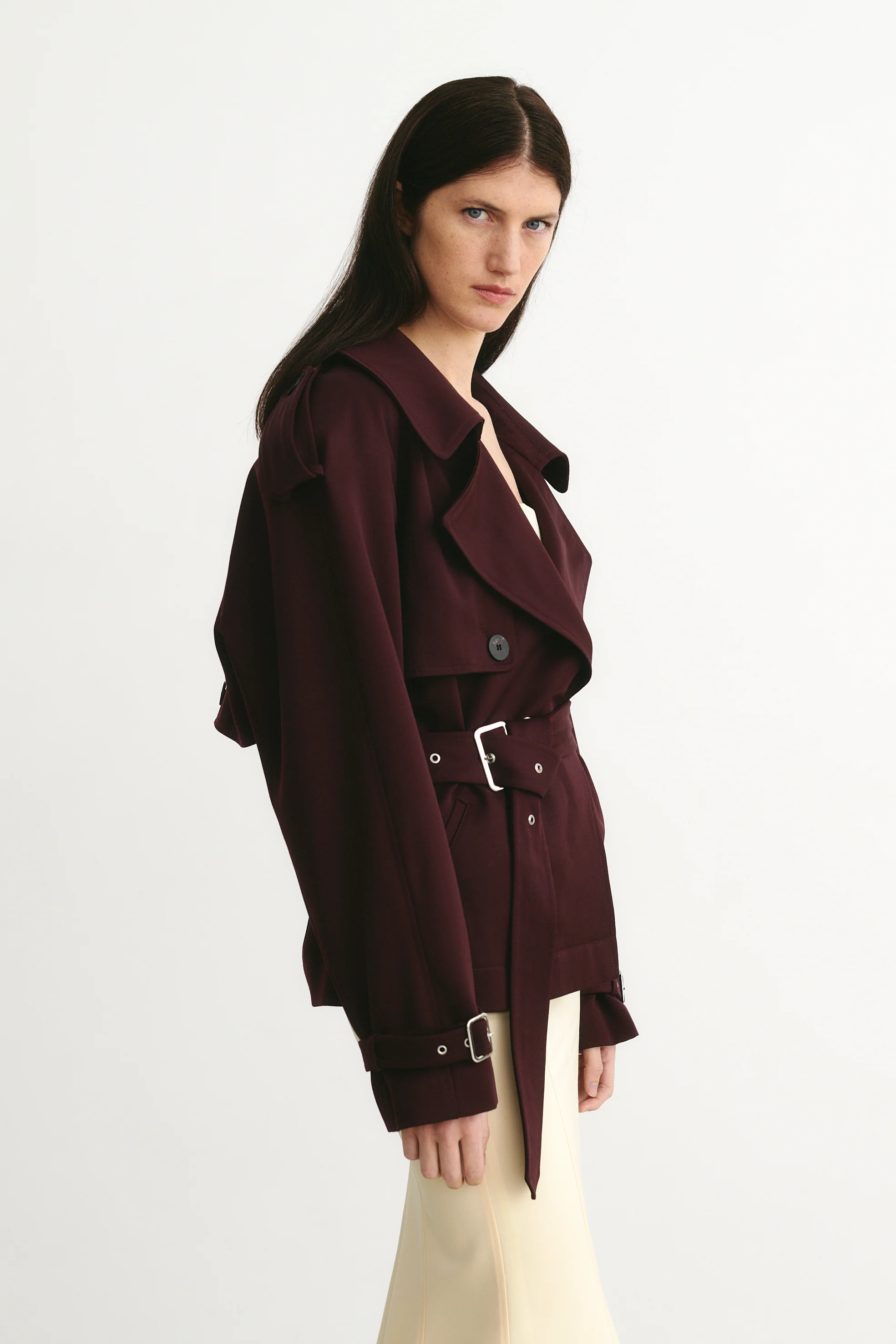 Iggy Wool Jacket Aubergine - Image 3