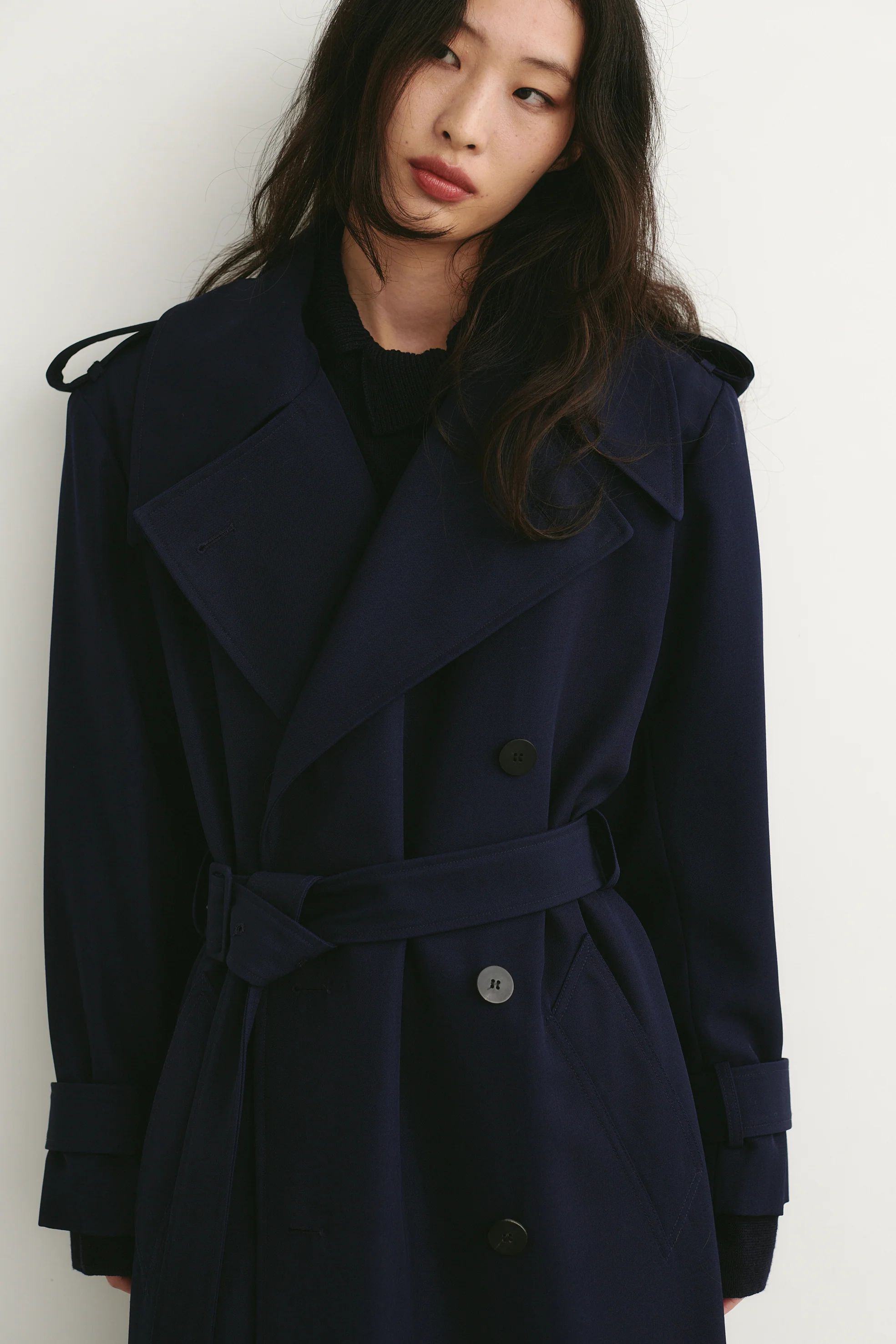 Isaac Trench Coat Navy - Image 4
