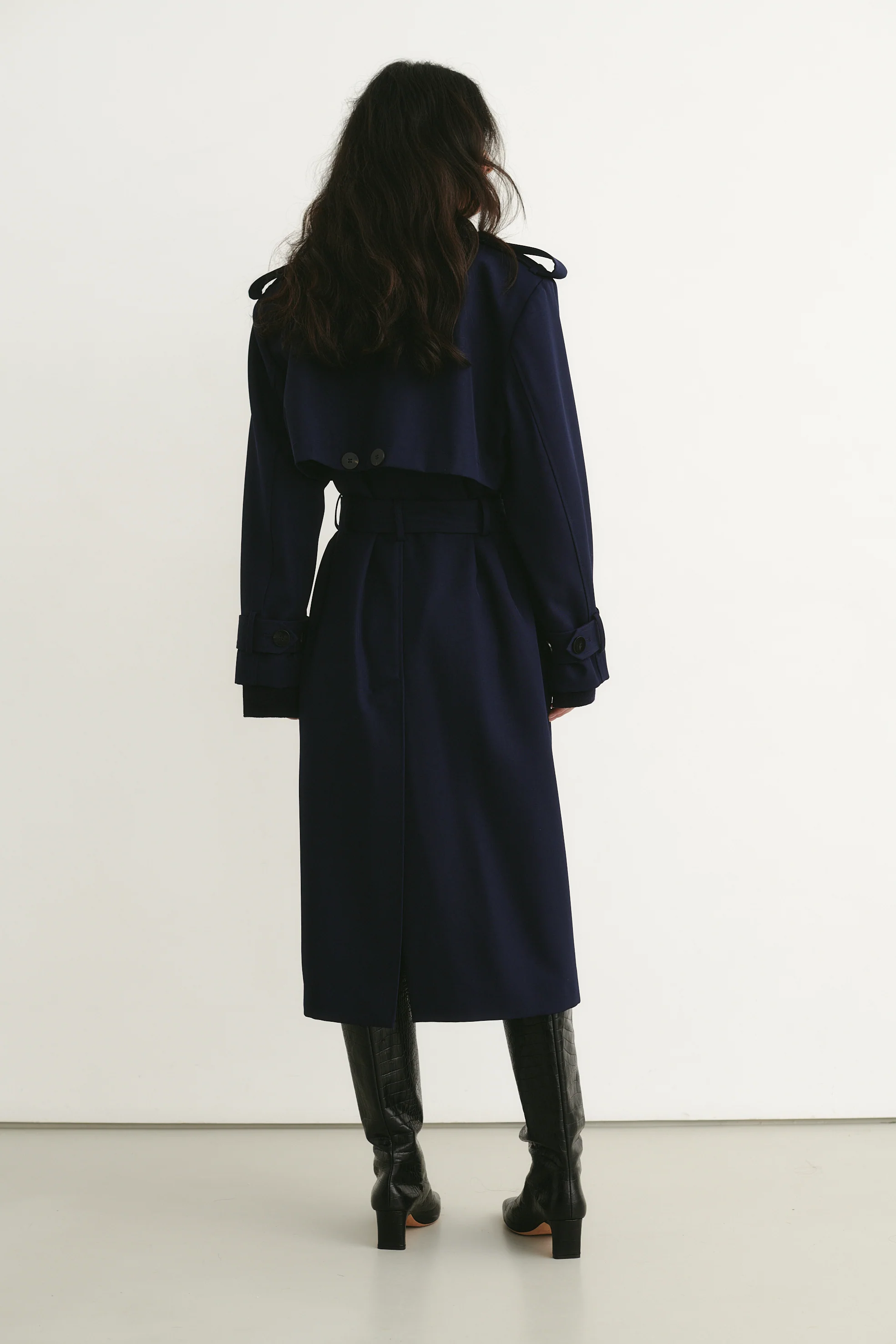 Isaac Trench Coat Navy - Image 5