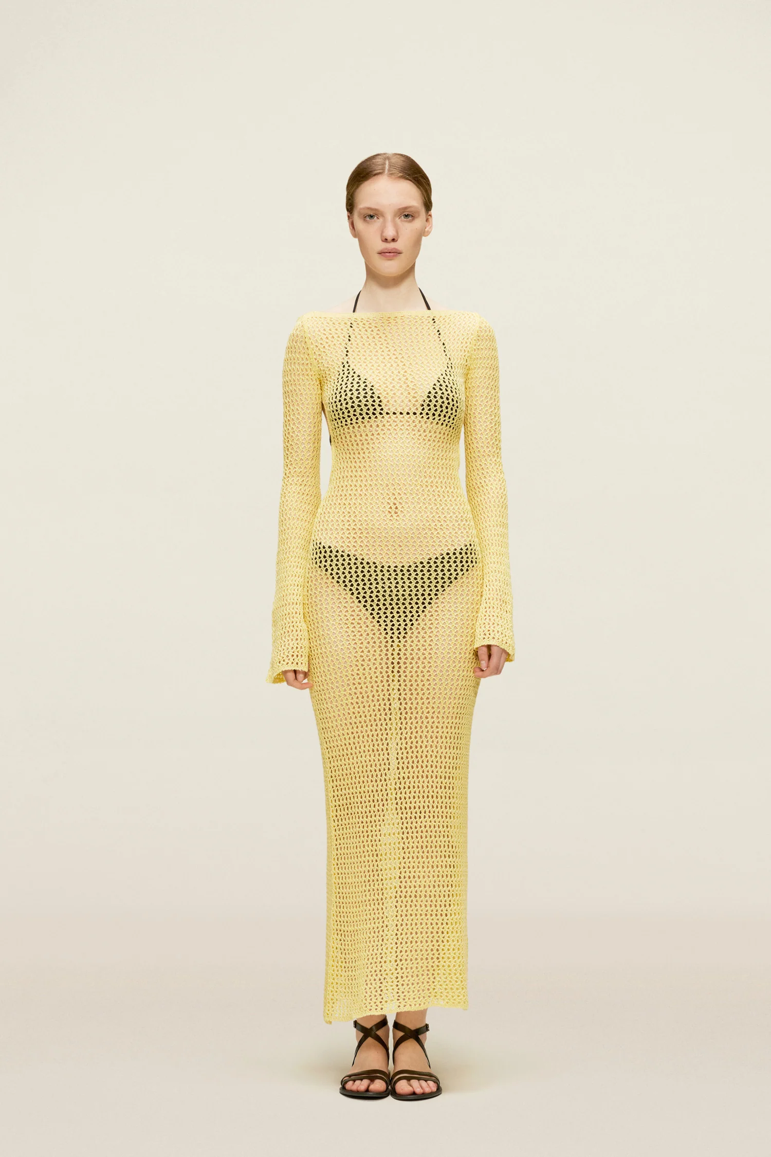 Linen Beach Dress Baby Yellow - Image 3