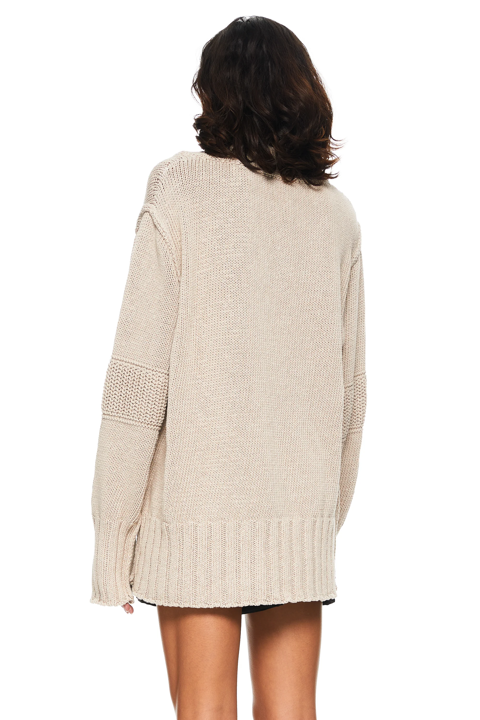 Oversized Boyfriend Sweater Beige - Image 3
