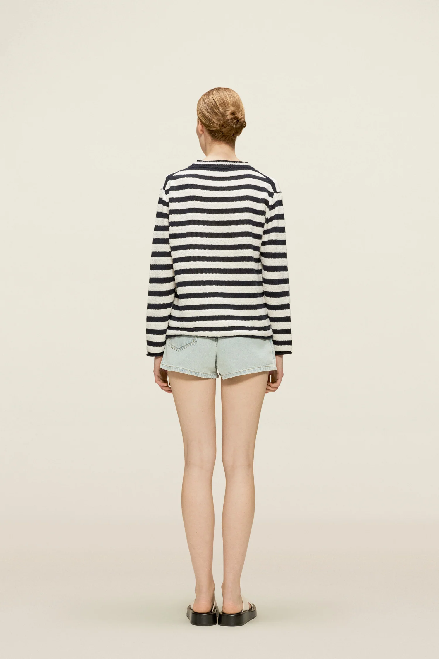 Tatiana Knit Sweater Navy White - Image 4
