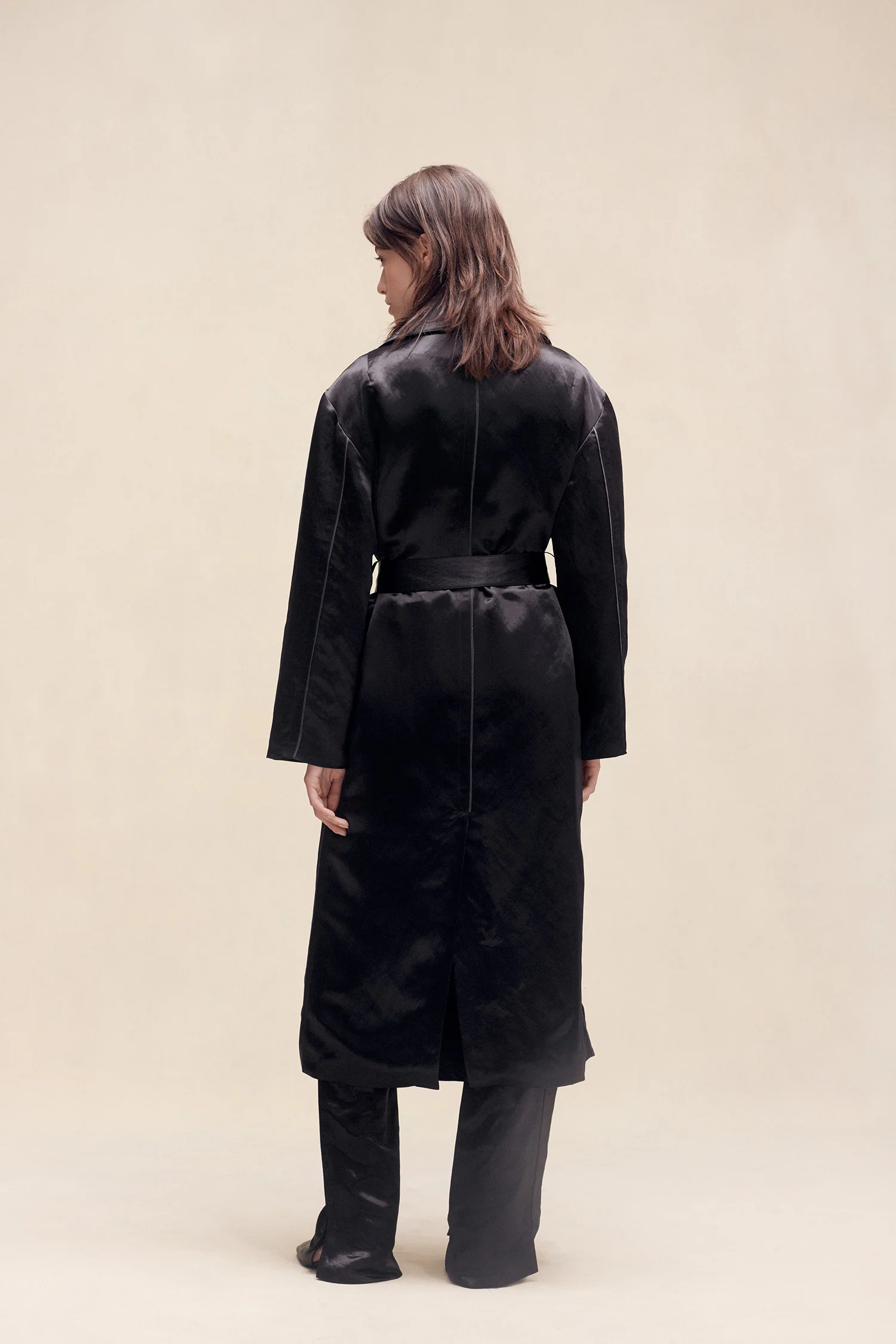 Thelma Shiny Trench Black - Image 4