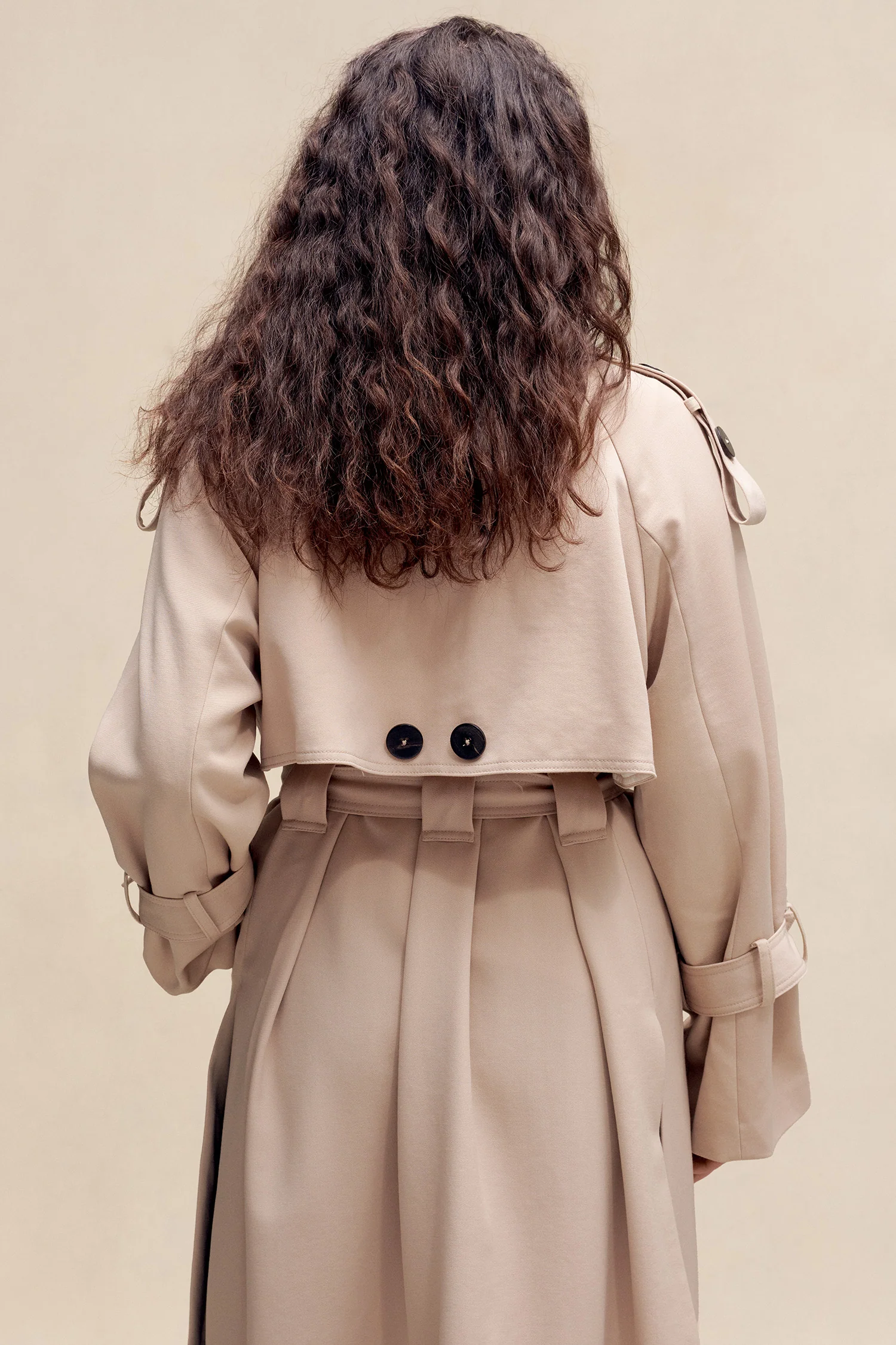 Wool Trench Coat Beige - Image 9